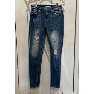 Kancan hi rise distressed skinny jean 27